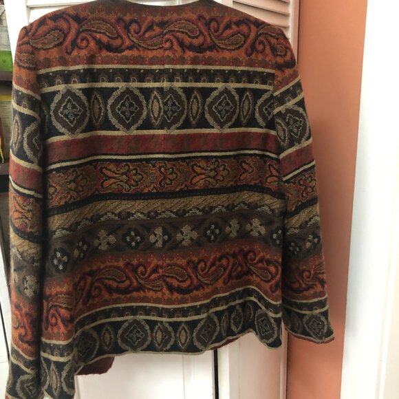 fully lined long collarless jacket - Picture 4 of 5